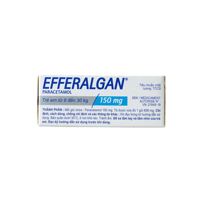 Bột sủi Efferalgan 150mg giảm đau từ nhẹ đến vừa, hạ sốt (12 gói x 0.606g) - 2